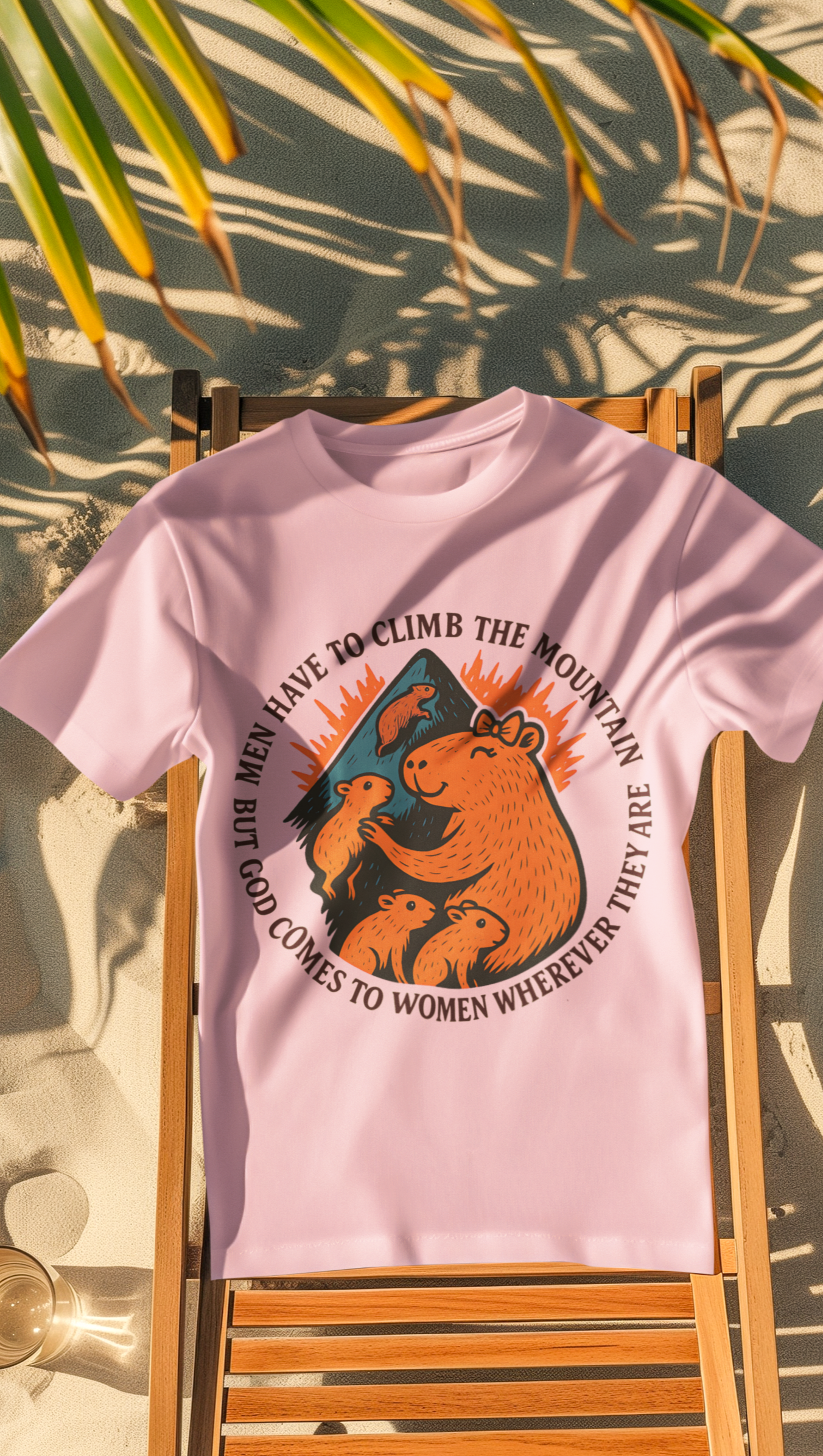 “God Comes to Women – Capybara Unisex Christian Tee”